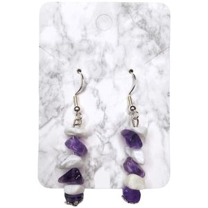 🌟2 for $15 - Natural Gemstone & Crystal Chip Bead Earrings - 925 SS